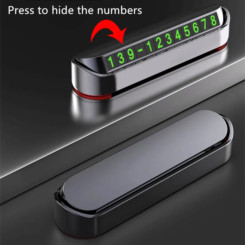 Car Temporary Parking Card Sticker Auto Phone Number Card Plate Digital Parking Number Holder Car Stop Sign Car Interior Styling