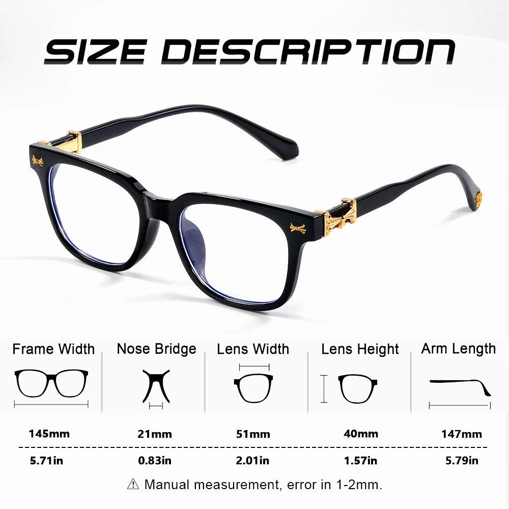 CRIXALIS 2PCS Classic Square Anti Blue Light Glasses Men Reading Books Glasses Women Prescription Eyewear Computer Eyeglasses - Image 2