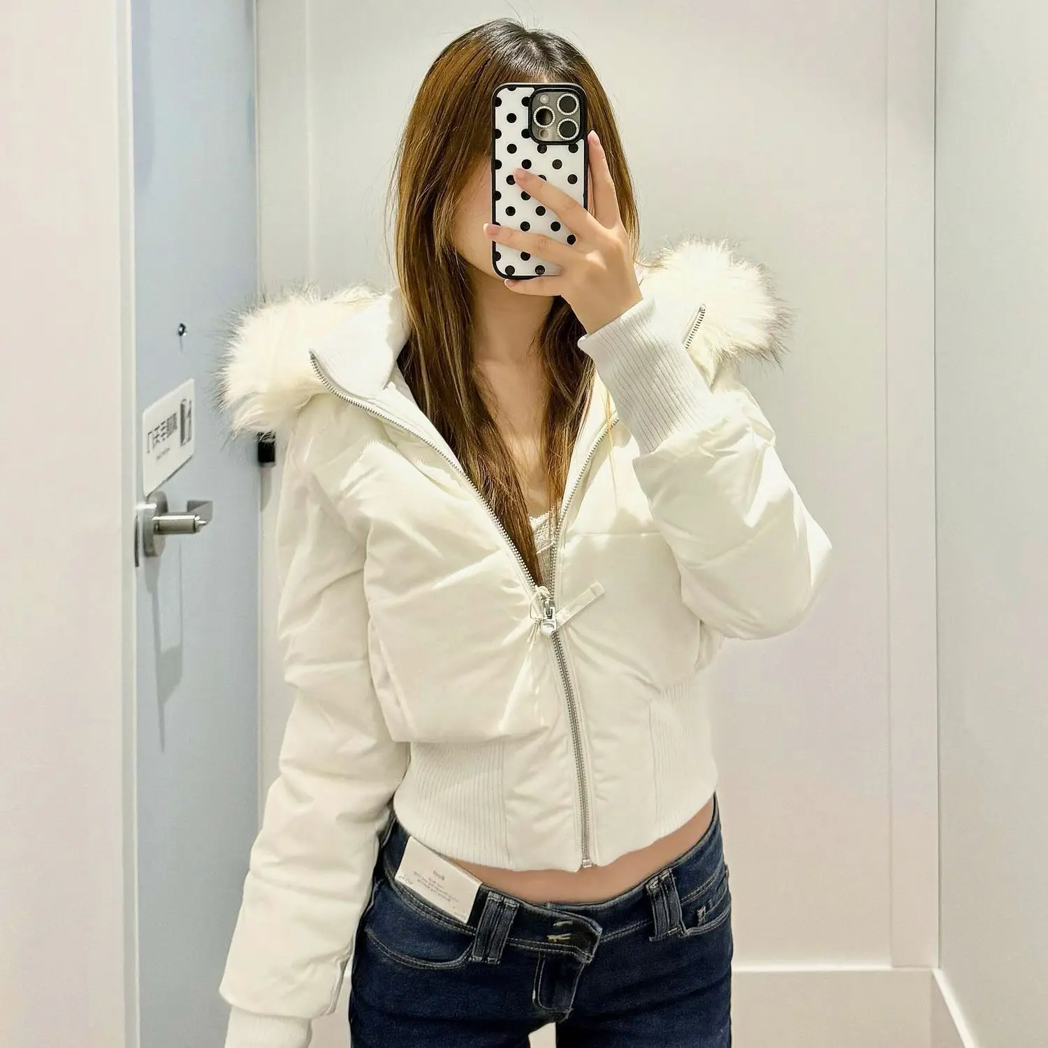 Fashion Women's Cotton Jacket Fur Collar Zipper Slim Waist Pocket Warm Thicken Coat Autumn Winter Hooded Jacket Lady Outwears - Image 2