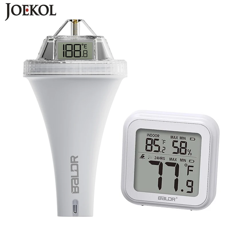 BALDR Pool Thermometer Wireless, Digital Pool Thermometer Floating With Remote Temperature Receiver