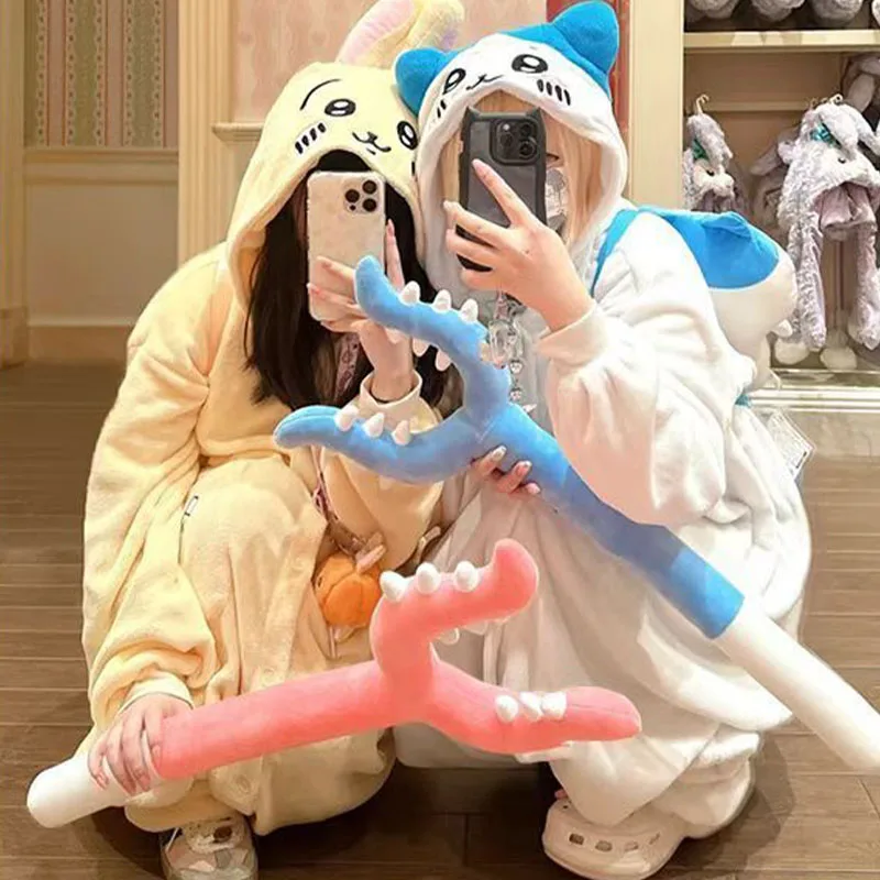 Kawaii Chiikawa Usagi Hachiware Plush Piece Pajamas Anime Cute Flannel Homewear Autumn Winter Girls Student Cartoon Nightwear