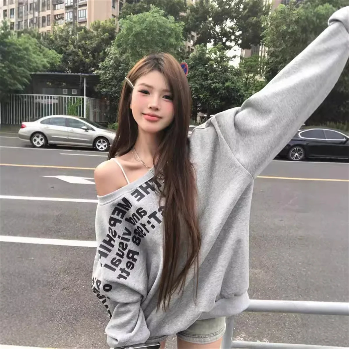Y2k Sexy Oversize T shirt Women Streetwear Print Long sleeve Basic Top Lady Fall 2025 Winter Korean Fashion Oversized Tees Shirt