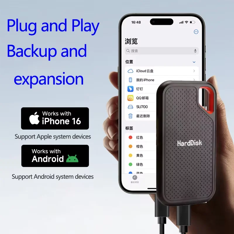 1TB High-quali External Hard Drive Portable Hard Disk 2TB Original SSD USB3.1 Solid Disk 128TB Storage Device for Windows/Mac - Image 3